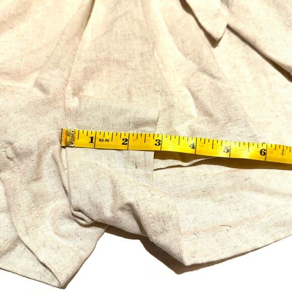 Princess Polly Belted Short Sleeve Cream Linen Look Romper Women's Size 8 - Picture 5 of 6